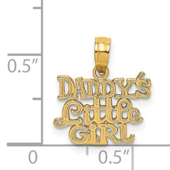 14k Polished DADDYS LITTLE GIRL Charm