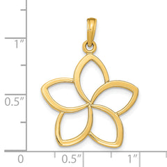 14K Gold Polished Cut-Out Flower Pendant Elegant & Timeless Design