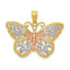 Butterfly Pendant in 14K Two-Tone Gold, 16mm Diamond-Cut - Sophia Jewelers