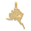14k Polished/Textured ALASKA Map Charm