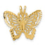 Butterfly Pendant in 14K Yellow Gold, Brushed & Diamond-Cut - Sophia Jewelers