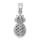 14K White Polished 3D Pineapple Pendant