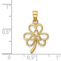 14K Polished Trinity Clover Pendant