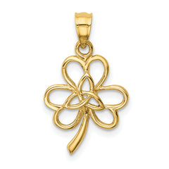 14K Polished Trinity Clover Pendant
