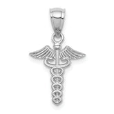 14K White Polished Medical Symbol Pendant
