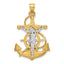 Mariner Crucifix Pendant in 14K Two-Tone Gold, Diamond-Cut - Sophia Jewelers