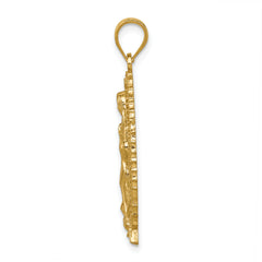 14K Polished & Textured Guadalupe Pendant