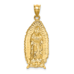 14K Polished & Textured Guadalupe Pendant