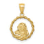 Virgin Mary Pendant in 14K Yellow Gold, 24mm Diamond-Cut - Sophia Jewelers
