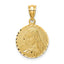 Virgin Mary Pendant in 14K Yellow Gold, 23mm Brushed & Diamond-Cut - Sophia Jewelers