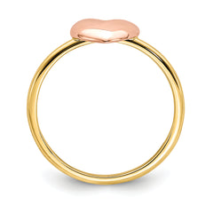 14K Two-tone Polished Heart Ring