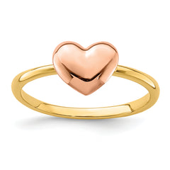 14K Two-tone Polished Heart Ring