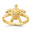 Turtle Ring in 14K Yellow Gold, Brushed & Diamond-Cut, Size 7 - Sophia Jewelers