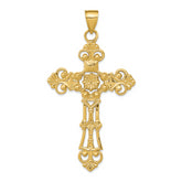 14k Fleur De Lis Large Cross Pendant