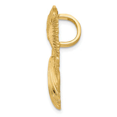 14K Gold Sea Life Diamond-Cut Slide Pendant for Omega Necklaces