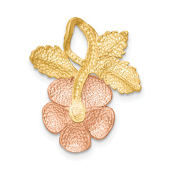 14K Two-Tone Rose Gold Chain Slide Pendant with Polished & Brushed Finish