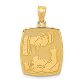 14K Satin / Polished Baptism Pendant