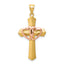 14k Two-tone Double Heart Cross Charm