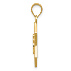 14K Gold Solid Chai in Star of David Charm Elegant, Casted Design