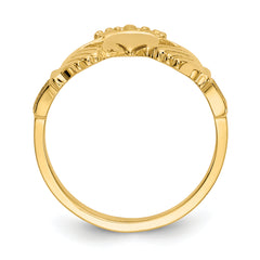 14k Polished Claddagh Ring
