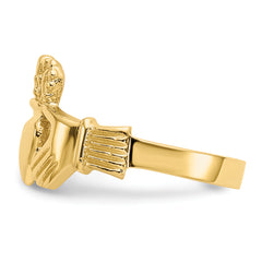 14k Polished Claddagh Ring