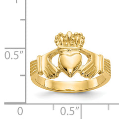 14k Polished Claddagh Ring