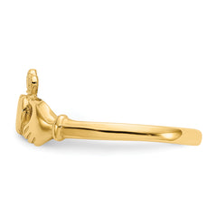 14k Polished and Satin Claddagh Ring