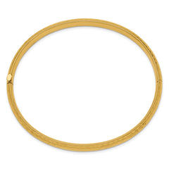 14K Gold Diamond-Cut Hinged Bangle Bracelet for Women