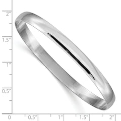 14K White Gold Engravable Polished Slip-On Bangle for Women