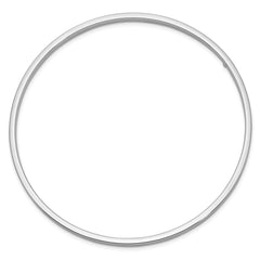 14K White Gold Polished Square Bangle Slip-On Women's Bracelet