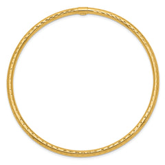 14K Gold Diamond-Cut Slip-On Bangle for Women