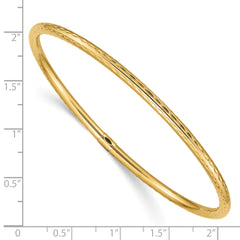 14K Gold Diamond-Cut Slip-On Bangle for Women