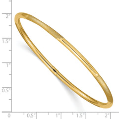 14K Gold Women's Slip-On Bangle with Polished Satin Finish