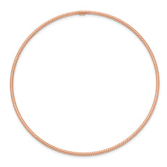 14K Rose Gold Textured Bangle Bracelet with Polished Finish EffortleSterling Silver Elegance for Women