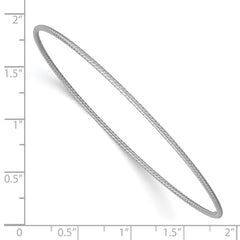 Sophia Jewelers 14K White Gold Textured Bangle with Polished Finish