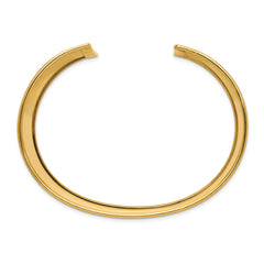 14K Gold Polished Cuff Bangle with Elegant Wide Design for Women