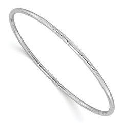 14k White Gold 2.5mm Grooved Slip-on Bangle