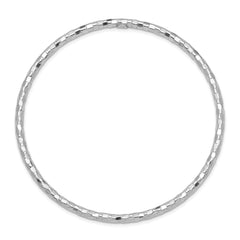14K White Gold Textured Slip-On Bangle Bracelet Elegant Polished Finish
