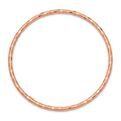 14K Rose Gold Women's Textured Slip-On Bangle Bracelet Polished Elegance
