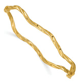 14k Polished Twisted Hinged Bangle Bracelet