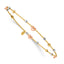 14k Tri-color Heart Diamond-cut Slip-on Bangle
