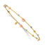 Beads Slip-On Round Bangle Bracelet in 14K Tri-Color Gold, 8.2 Inch - Sophia Jewelers