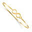 Infinity Heart Flexible Bangle Bracelet in 14K Yellow Gold, 7 Inch - Sophia Jewelers