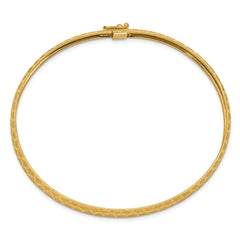 14k Hexagonal Design Diamond-cut Flexible Bangle