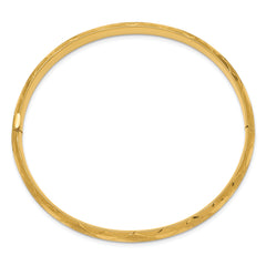 14K Gold Diamond-Cut Fancy Hinged Bangle Bracelet for Women