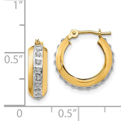 14K Gold Diamond Huggy Hoop Earrings with Polished Finish Elegant and Lightweight