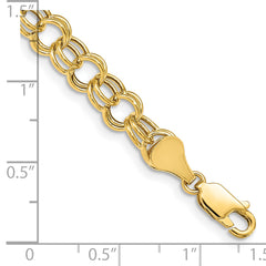 14k Hollow Double Link Charm Bracelet