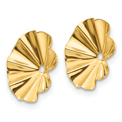 14K Gold Polished Fancy Earring Jackets for Women Solid & Elegant