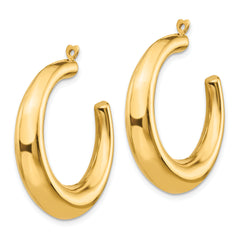 14K Gold Hollow Hoop Earring Jackets with Polished Finish for Women
