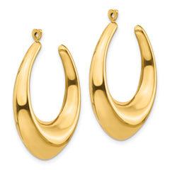 14K Gold Polished Hollow Hoop Earring Jackets for Women Elegant Creole Style